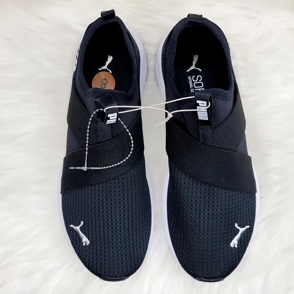 PUMA PROWL SLIP ON SNEAKERS BLACK AND WHITE - Picture 7 of 16